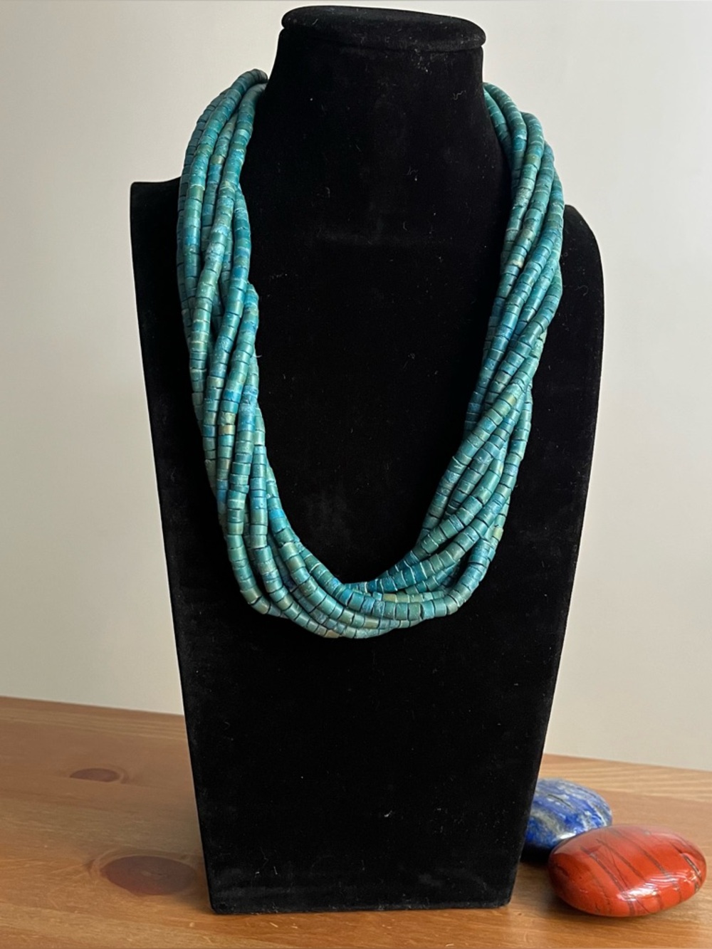 Multi-Strand Turquoise Bead Necklace - Blue Green